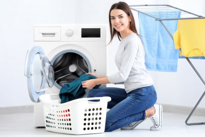 caregiver doing laundry